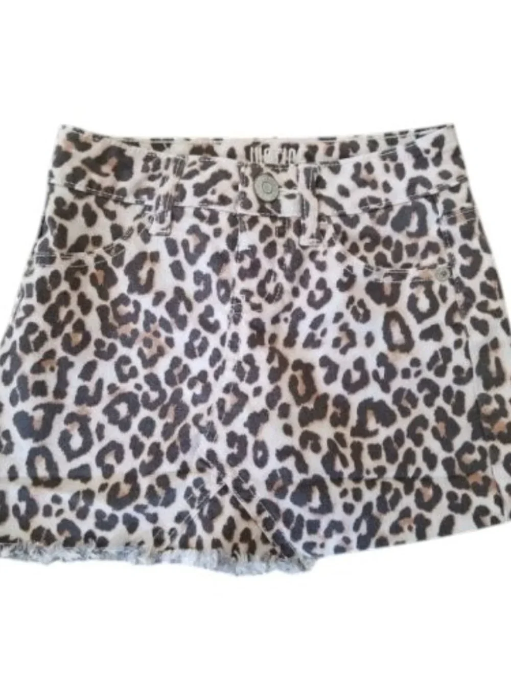 JUSTICE Animal Print Frayed Hemline Denim Skort Girls Size 7
